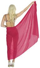 Load image into Gallery viewer, la-leela-womens-bikini-beach-wrap-hawaiian-sarong-swimming-suit-bathing-pareo-beachwear-valentines-day-dress-cover-up-long-78x42-pink-118004