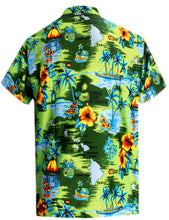 Load image into Gallery viewer, la-leela-shirt-casual-button-down-short-sleeve-beach-shirt-men-aloha-pocket-Shirt-Green_W191