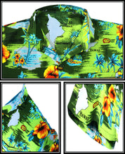 Load image into Gallery viewer, la-leela-shirt-casual-button-down-short-sleeve-beach-shirt-men-aloha-pocket-Shirt-Green_W191