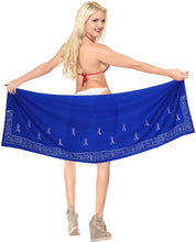 Load image into Gallery viewer, la-leela-cotton-casual-resort-pareo-girl-sarong-solid-72x19-royal-blue_462-blue_e357