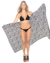 Load image into Gallery viewer, LA LEELA Women Beach Wrap Sarong Cover Up Swimsuit Tie Skirt One Size Black_D604