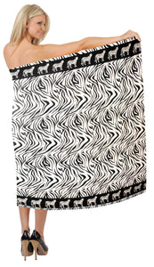 LA LEELA Women's Sarong Swimsuit Cover Up Summer Beach Wrap One Size Black_D598