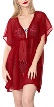 Load image into Gallery viewer, la-leela-chiffon-solid-hawaii-cardigan-girl-osfm-14-24-l-3x-maroon_854-maroon_d557