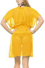 Load image into Gallery viewer, la-leela-bikni-swimwear-chiffon-solid-cover-up-blouse-women-osfm-14-24-l-3x-yellow_856