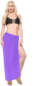 La Leela Women's Bikini Beach Wrap Hawaiian Sarong Swimming Suit Bathing Pareo Beachwear Valentines Day Dress Cover up Long 78"x42" Purple 119716