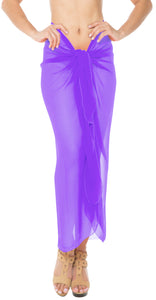 La Leela Women's Bikini Beach Wrap Hawaiian Sarong Swimming Suit Bathing Pareo Beachwear Valentines Day Dress Cover up Long 78"x42" Purple 119716