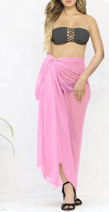 LA LEELA Women's Chiffon Sheer Plain Long Sarong Pareo Beach Wear Wrap Cover up Swimsuit