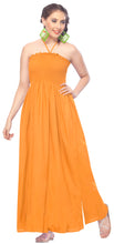 Load image into Gallery viewer, la-leela-evening-beach-swimwear-rayon-solid-backless-cover-up-tube-dress-dark-orange-2097-one-size