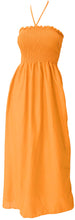 Load image into Gallery viewer, la-leela-evening-beach-swimwear-rayon-solid-backless-cover-up-tube-dress-dark-orange-2097-one-size