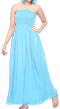 Load image into Gallery viewer, la-leela-rayon-solid-tube-dress-party-top-evening-womens-light-blue-261-one-size