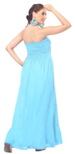 Load image into Gallery viewer, la-leela-rayon-solid-tube-dress-party-top-evening-womens-light-blue-261-one-size