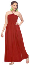 Load image into Gallery viewer, la-leela-rayon-solid-maxi-tube-dress-swimsiut-womens-party-red-263-one-size