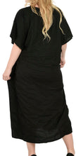 Load image into Gallery viewer, la-leela-lounge-rayon-solid-long-caftan-swim-dress-ladies-black_1144-osfm-14-18w-l-2x