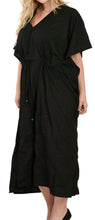 Load image into Gallery viewer, la-leela-lounge-rayon-solid-long-caftan-swim-dress-ladies-black_1144-osfm-14-18w-l-2x
