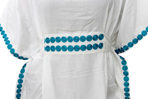 LA LEELA Women's Summer T  Dresses Beach Cover up Poncho Tank Dress US 10-14 White_T309