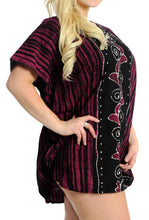Load image into Gallery viewer, la-leela-cotton-batik-boho-dress-ladies-osfm-14-18-l-2x-black_3701-black_s170