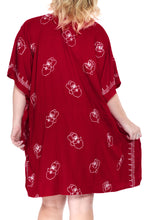 Load image into Gallery viewer, la-leela-christmas-santa-solid-swim-tunic-cover-ups-osfm-14-32-l-5x-red_2493