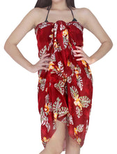 Load image into Gallery viewer, LA LEELA Women&#39;s Sarong Bikini Cover-Ups Summer Beach Wrap 72&quot;x42&quot; Maroon_L748