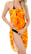 Load image into Gallery viewer, LA LEELA Womens Hawaiian Sarong For Women Plus Size Beach Wrap 72&quot;x42&quot; Orange_L721