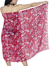 Load image into Gallery viewer, LA LEELA Women&#39;s Boho Sarong Bikini Cover Ups Beach Wrap Towel One Size Red_L720