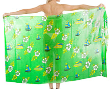 Load image into Gallery viewer, LA LEELA Women&#39;s Sarong Swimsuit Cover Up Summer Beach Wrap 72&quot;x42&quot; Green_L718