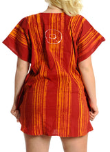 Load image into Gallery viewer, la-leela-bikni-swimwear-cover-ups-cotton-batik-loose-dress-girls-osfm-14-18-l-2x-orange_3707