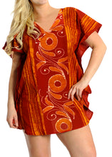 Load image into Gallery viewer, la-leela-bikni-swimwear-cover-ups-cotton-batik-loose-dress-girls-osfm-14-18-l-2x-orange_3707
