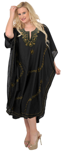 la-leela-lounge-rayon-solid-long-caftan-nightgown-women-OSFM 14-18W [L- 2X]-Halloween Black_J56