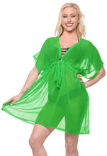 Load image into Gallery viewer, la-leela-chiffon-solid-sundress-girl-cover-up-osfm-16-32-w-5x-parrot-green_943-green_j37