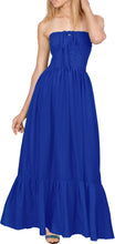Load image into Gallery viewer, LA LEELA Long Maxi Solid Color Tube Dress For Women Everyday Casual And Chic Outfit Summer Beach Vacation Sundress