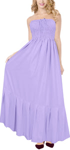 LA LEELA Long Maxi Solid Color Tube Dress For Women Everyday Casual And Chic Outfit Summer Beach Vacation Sundress