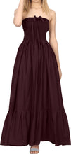 Load image into Gallery viewer, LA LEELA Long Maxi Solid Color Tube Dress For Women Everyday Casual And Chic Outfit Summer Beach Vacation Sundress