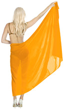 Load image into Gallery viewer, la-leela-womens-bikini-beach-wrap-hawaiian-sarong-swimming-suit-bathing-pareo-beachwear-valentines-day-dress-cover-up-long-78x42-yellow-121205