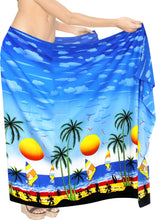 Load image into Gallery viewer, LA LEELA Women&#39;s Swimsuit Cover Up Sarong Pareo Beach Wrap One Size Blue_G364