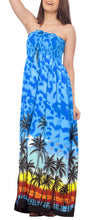 Load image into Gallery viewer, la-leela-soft-printed-beachwear-kaftan-loose-long-top-bright-blue-1528-one-size-blue_g306