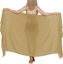 Load image into Gallery viewer, LA LEELA Women&#39;s Chiffon Sheer Plain Long Sarong Pareo Beach Wear Wrap Cover up Swimsuit