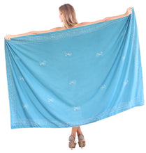 Load image into Gallery viewer, la-leela-rayon-cover-up-suit-womens-beach-sarong-solid-72x42-light-blue_6175