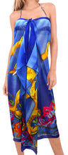 Load image into Gallery viewer, LA LEELA Women&#39;s Beach Cover Up Sarong Swimsuit Cover-Up Pareo 72&quot;x42&quot; Blue_S853