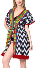 Load image into Gallery viewer, la-leela-cotton-printed-swimsuit-tassel-cover-up-osfm-14-32-l-5x-black_2156-black_p918