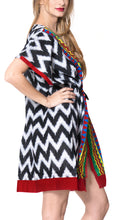 Load image into Gallery viewer, la-leela-cotton-printed-swimsuit-tassel-cover-up-osfm-14-32-l-5x-black_2156-black_p918