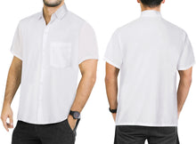 Load image into Gallery viewer, LA LEELA Men&#39;s Beach Hawaiian casual Aloha Button Down Short Sleeve shirt White_W882