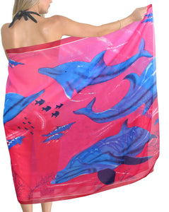 LA LEELA Women's Swimwear Pareo Sarong Bikini Coverups Wrap 72"x42" Pink_O508