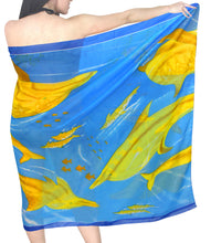 Load image into Gallery viewer, LA LEELA Women&#39;s Beach Cover Up Pareo Canga Swimsuit Sarong 72&quot;x42&quot; Blue_O507