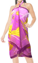 Load image into Gallery viewer, LA LEELA Women&#39;s Pareo Canga Sarong Skirt Swimwear Cover Up 72&quot;x42&quot; Purple_O506