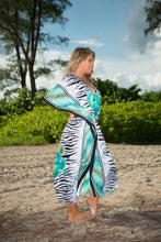 Load image into Gallery viewer, la-leela-lounge-likre-printed-long-caftan-tunic-dress-women-white_99-osfm-14-18w-l-2x