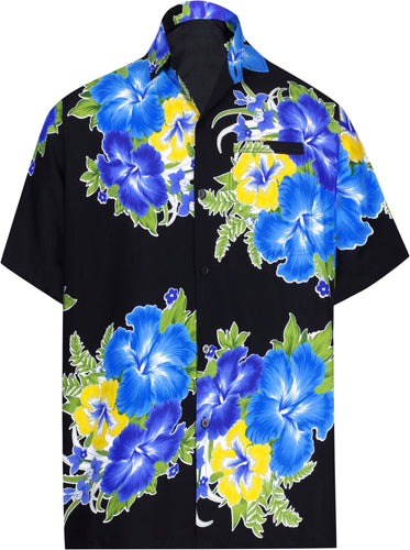 la-leela-shirt-casual-button-down-short-sleeve-beach-shirt-men-aloha-pocket-Blue_W319