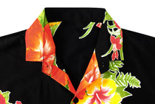 Load image into Gallery viewer, LA LEELA Men&#39;s Casual Beach hawaiian Shirt Aloha Tropical Beach  front Pocket Short sleeve Black