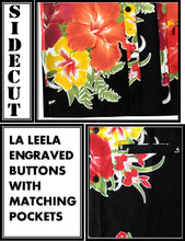 Load image into Gallery viewer, LA LEELA Men&#39;s Casual Beach hawaiian Shirt Aloha Tropical Beach  front Pocket Short sleeve Black