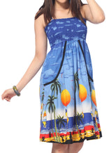 Load image into Gallery viewer, la-leela-likre-short-tube-dress-swim-womens-blue_k714-osfm-2-16w-xs-1x-blue_k714