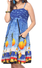 Load image into Gallery viewer, la-leela-likre-short-tube-dress-swim-womens-blue_k714-osfm-2-16w-xs-1x-blue_k714